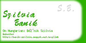 szilvia banik business card